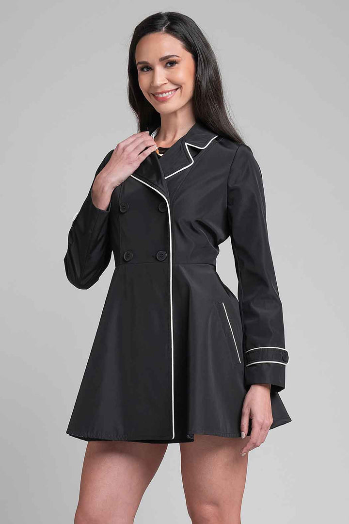 Gabardina De Doble Cruze Con Botones