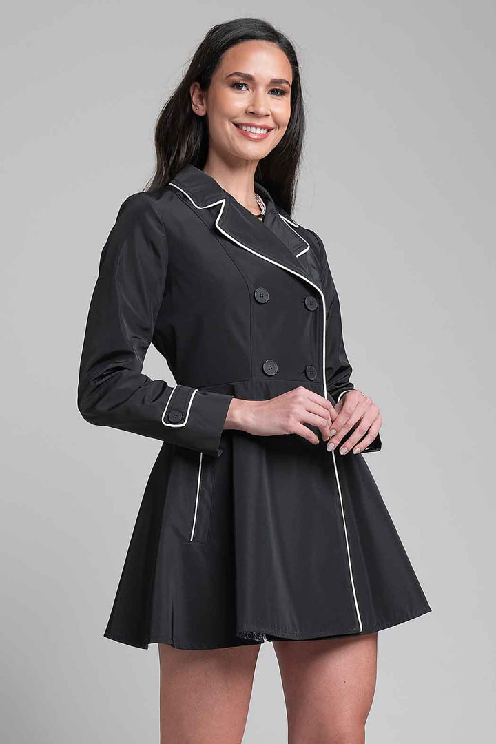 Gabardina De Doble Cruze Con Botones