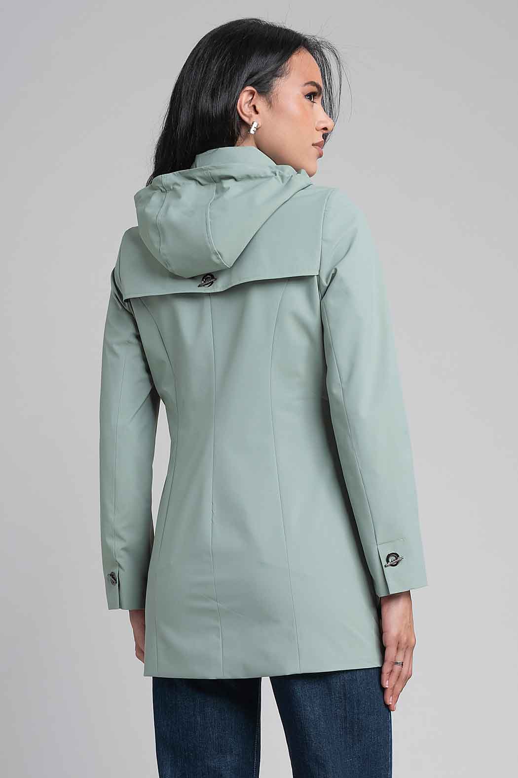 Gabardina Con Capucha Desmontable Y Cuello Sport