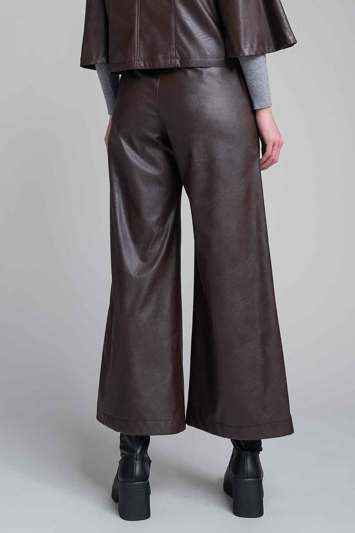 Pantalon De Vinipiel Corte Ancho