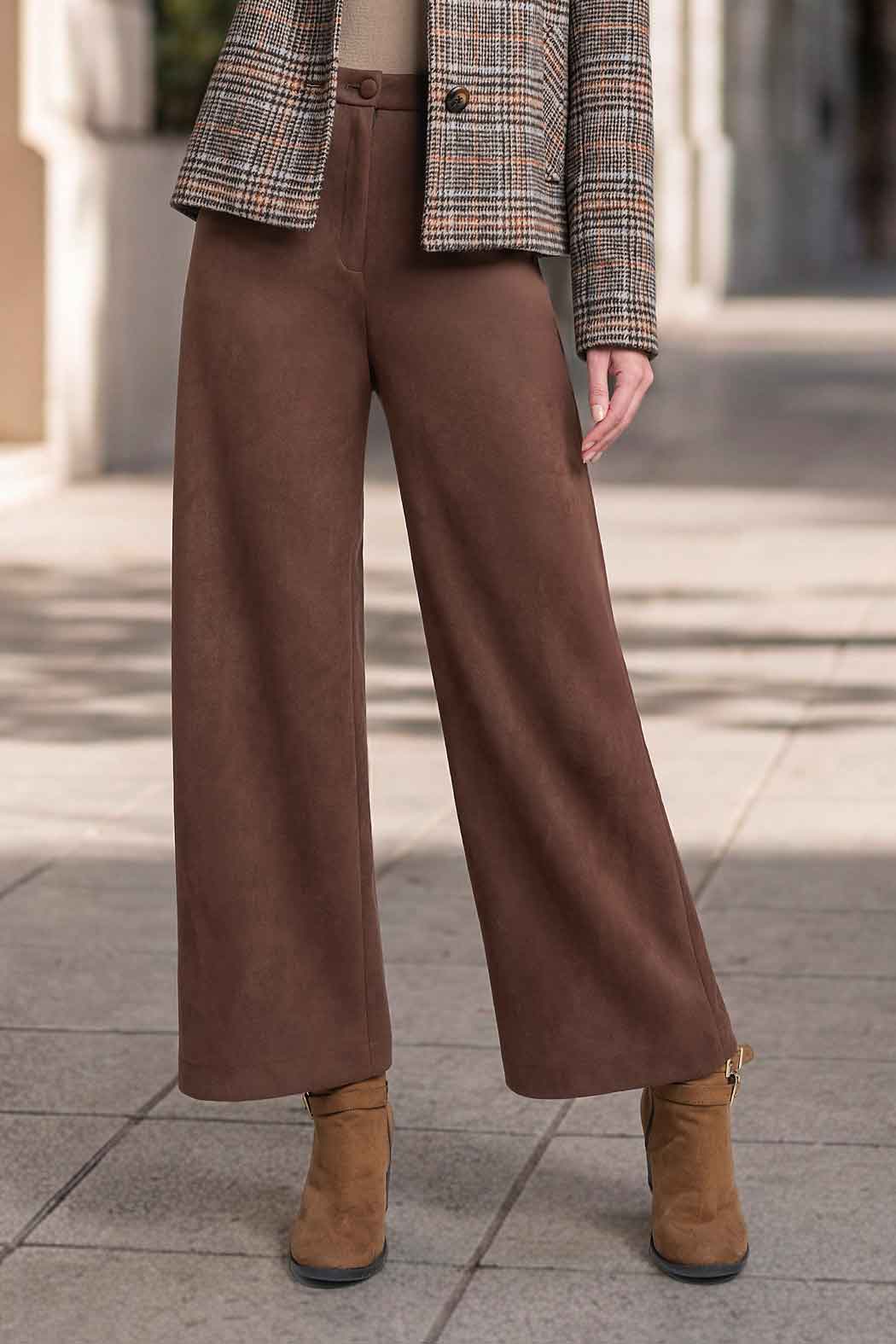 Pantalon Corte Ancho De Gamusa