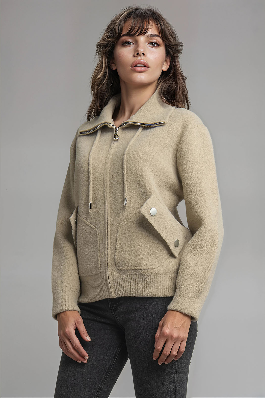 Sueter De Punto Con Cierre Al Frente