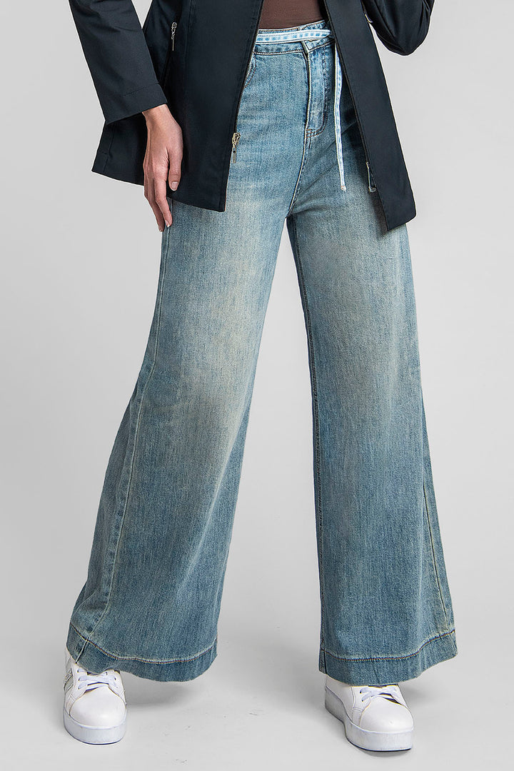 Jeans Con Jareta En Cintura