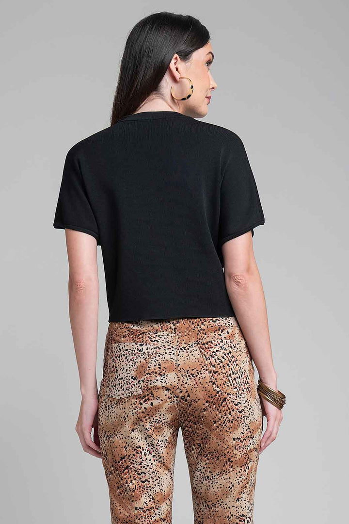 Blusa De Punto Con Manga Corta
