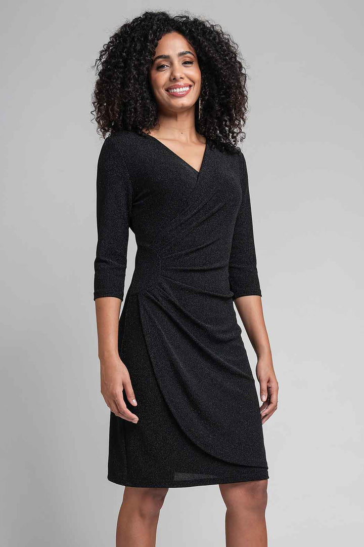 Vestido Liso Con Plizado En Cintura