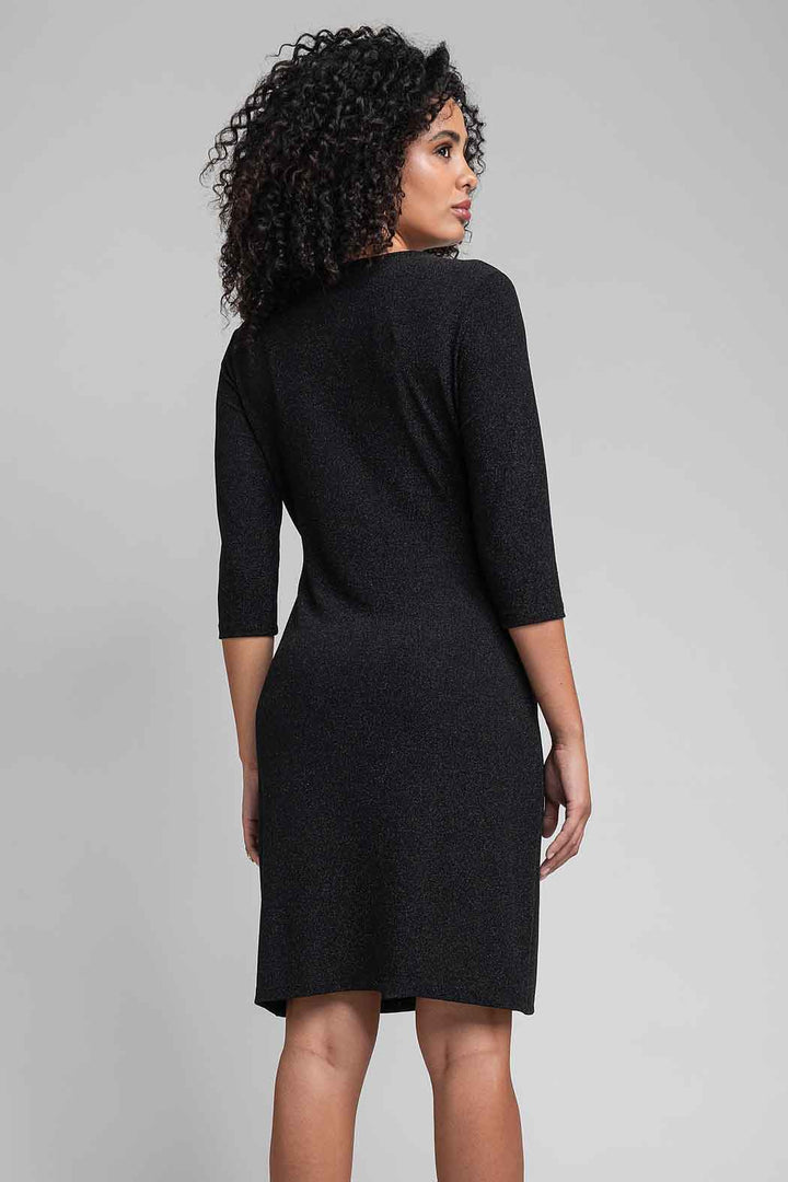 Vestido Liso Con Plizado En Cintura
