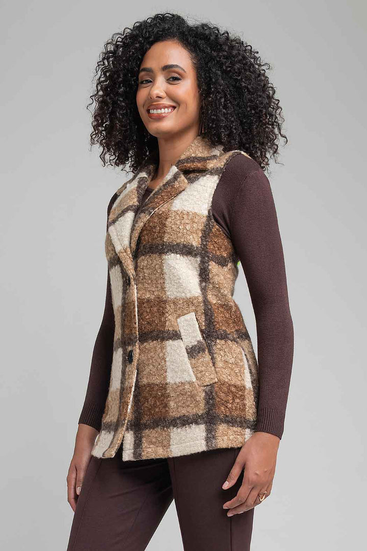 Chaleco Con Estampado De Cuadros