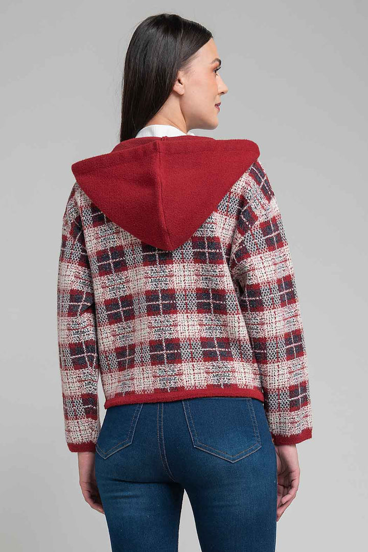 Chamarra Con Estampado De Cuadros Y Capucha