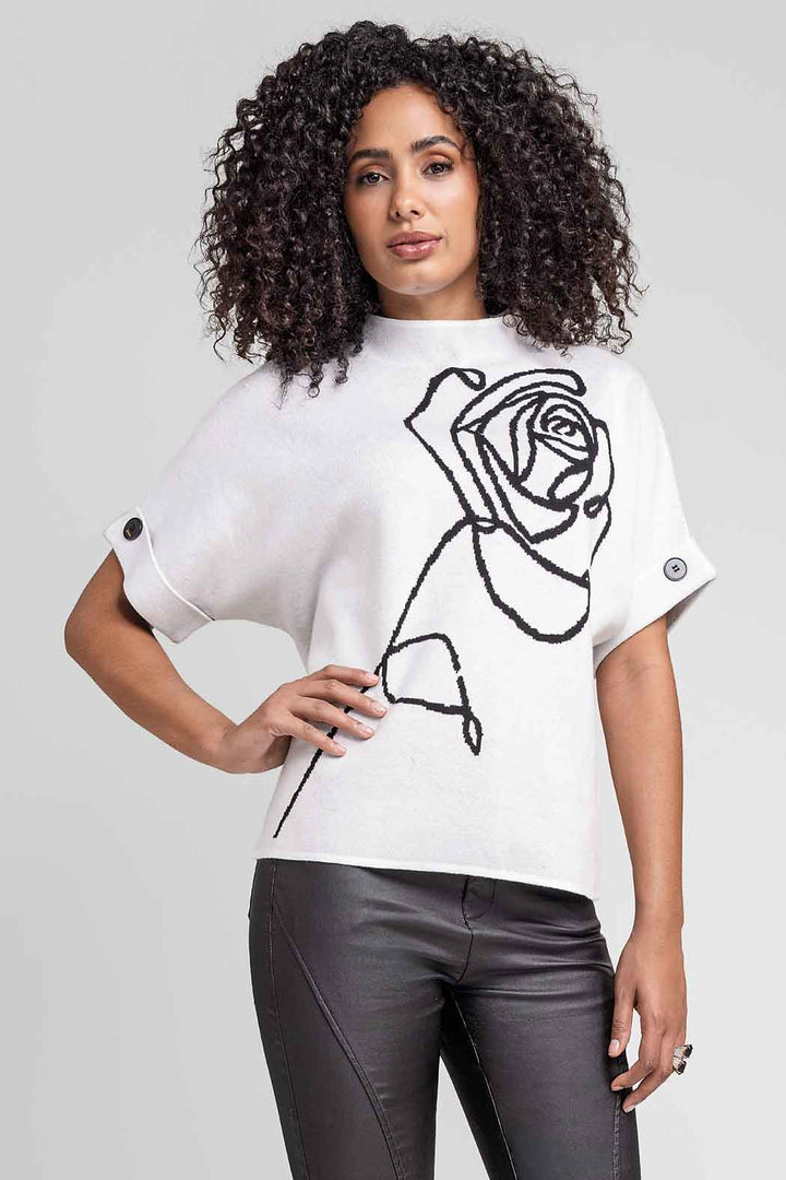 Sueter Cerrado Con Estampado Bordado