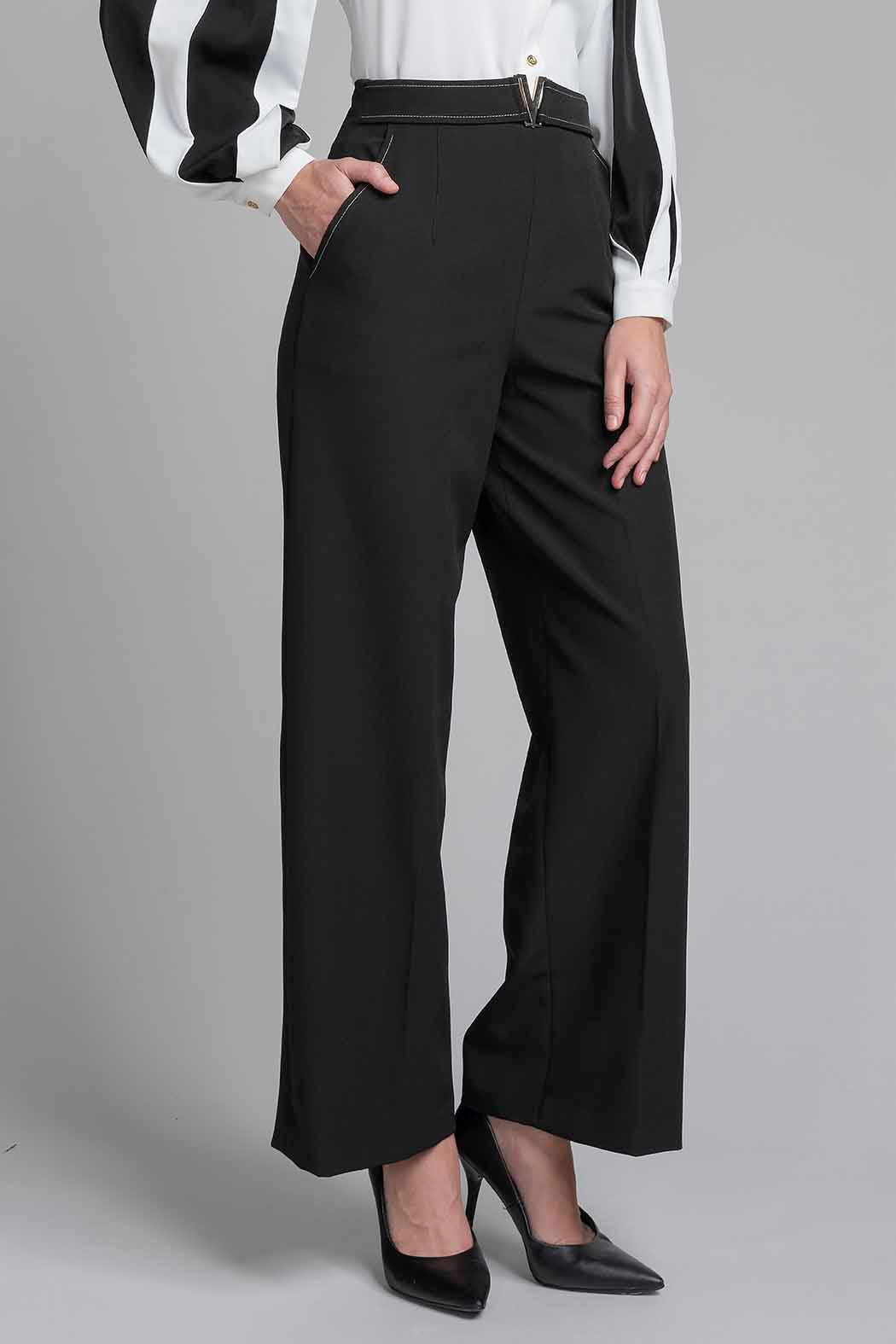 Pantalon Liso Corte Ancho