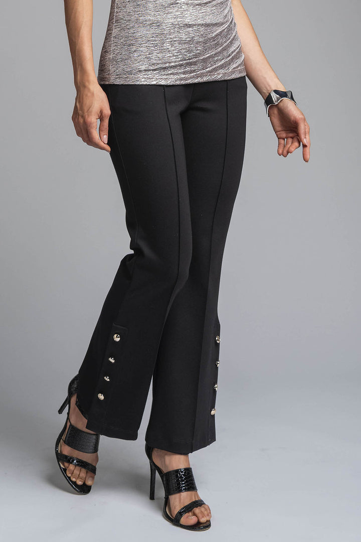 Pantalon Corte Recto Con Detalles De Botones El Tobillos