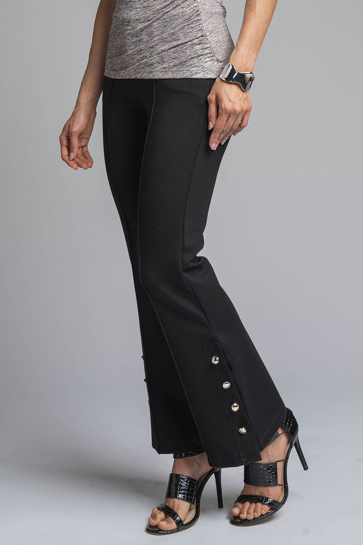 Pantalon Corte Recto Con Detalles De Botones El Tobillos