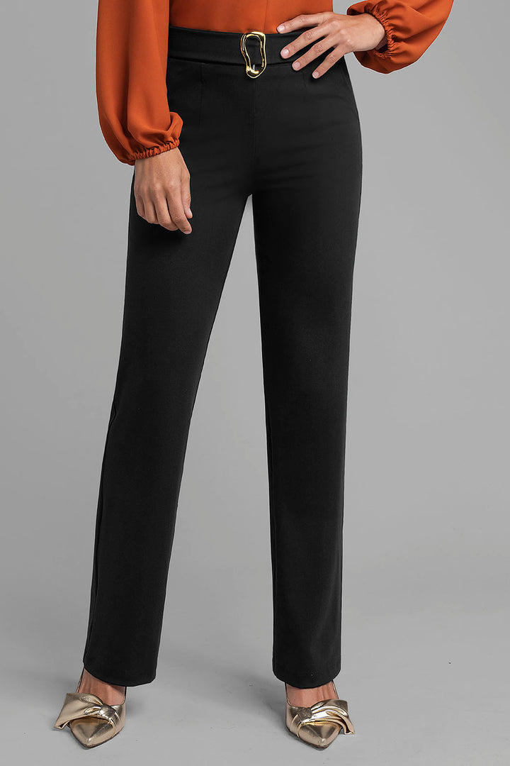 Pantalon Corte Recto Con Hebilla