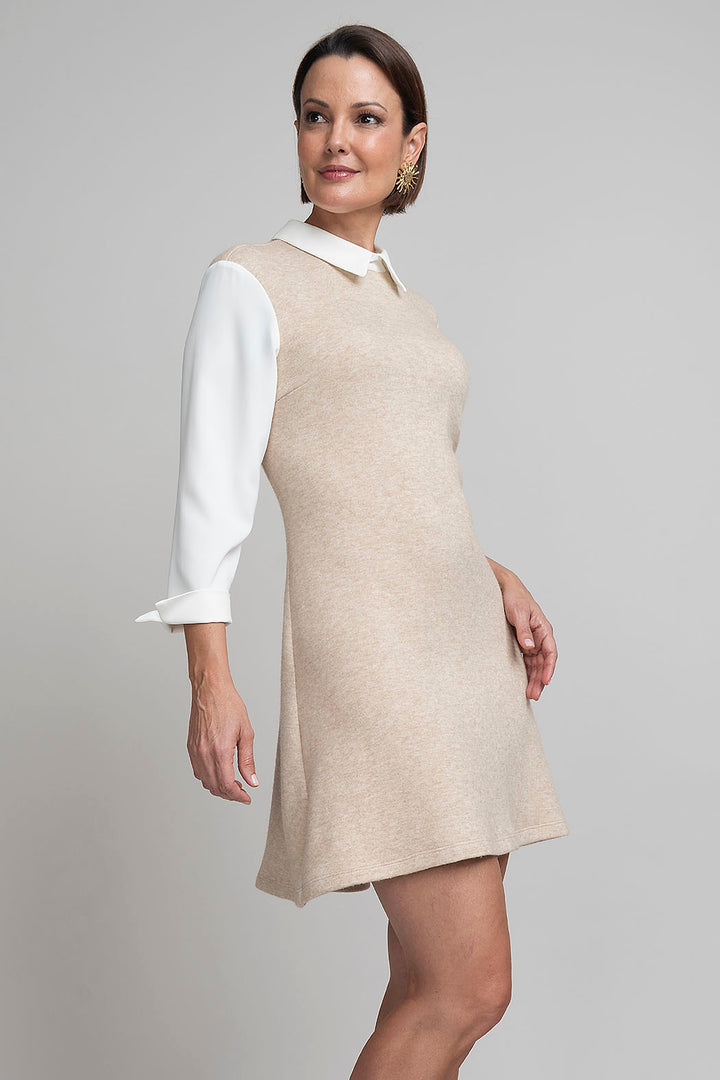 Vestido De Punto Con Cuello Camisero