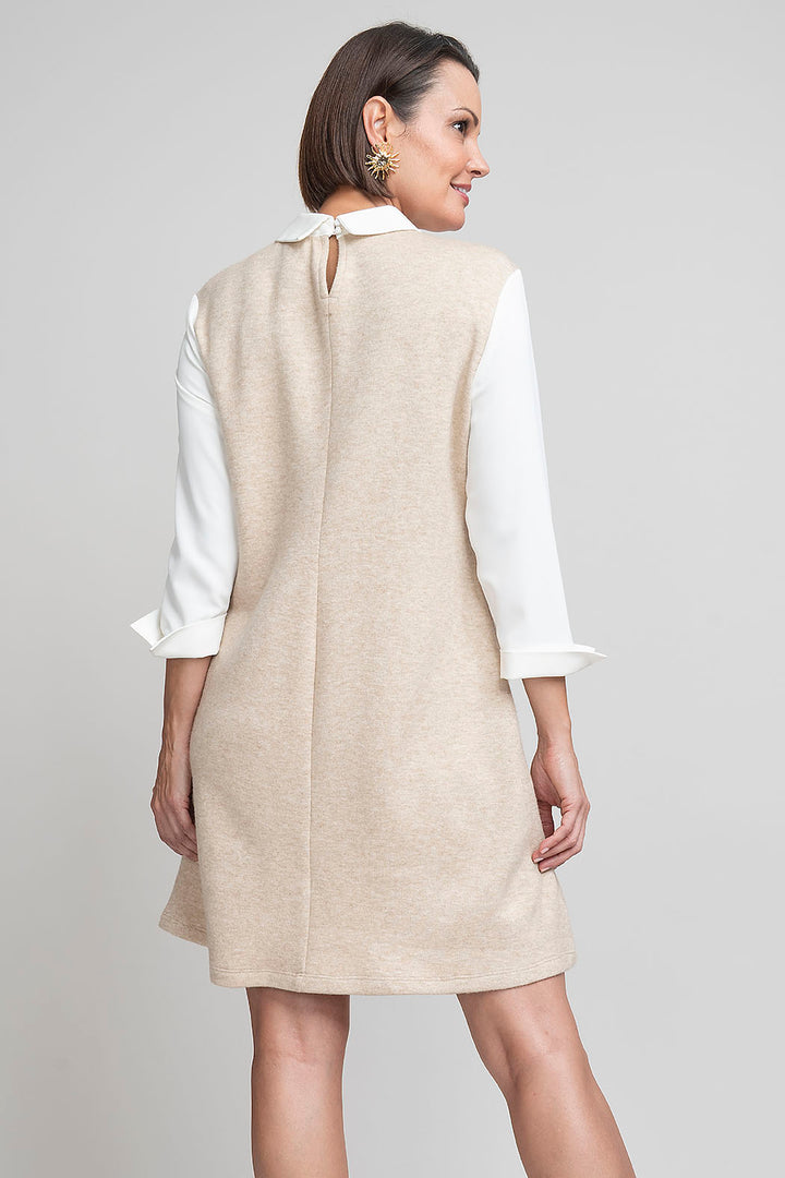 Vestido De Punto Con Cuello Camisero