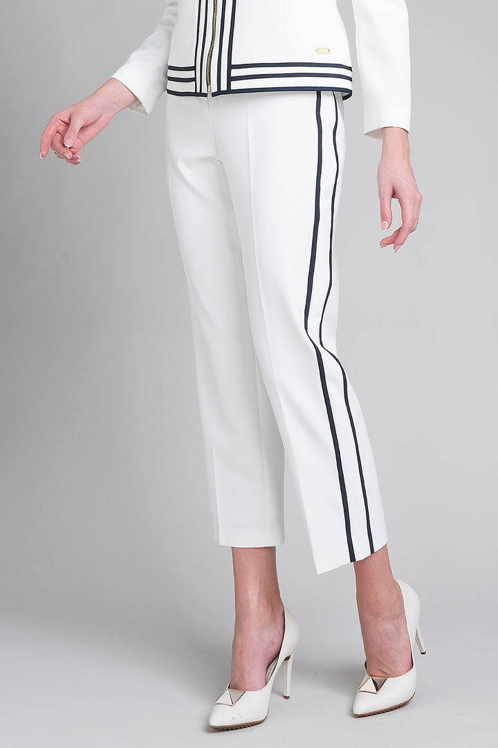 Pantalon Corte Recto Con Franjas En Laterales