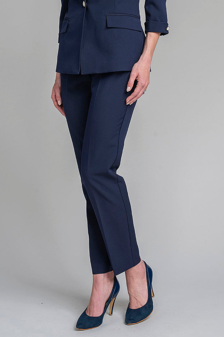 Pantalon Liso Corte Recto Con Bolsas