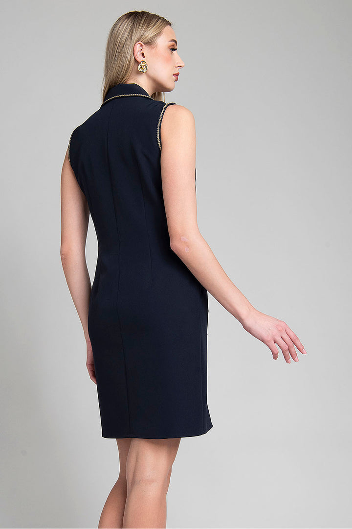 Vestido Sin Mangas Con Botones Cruzados