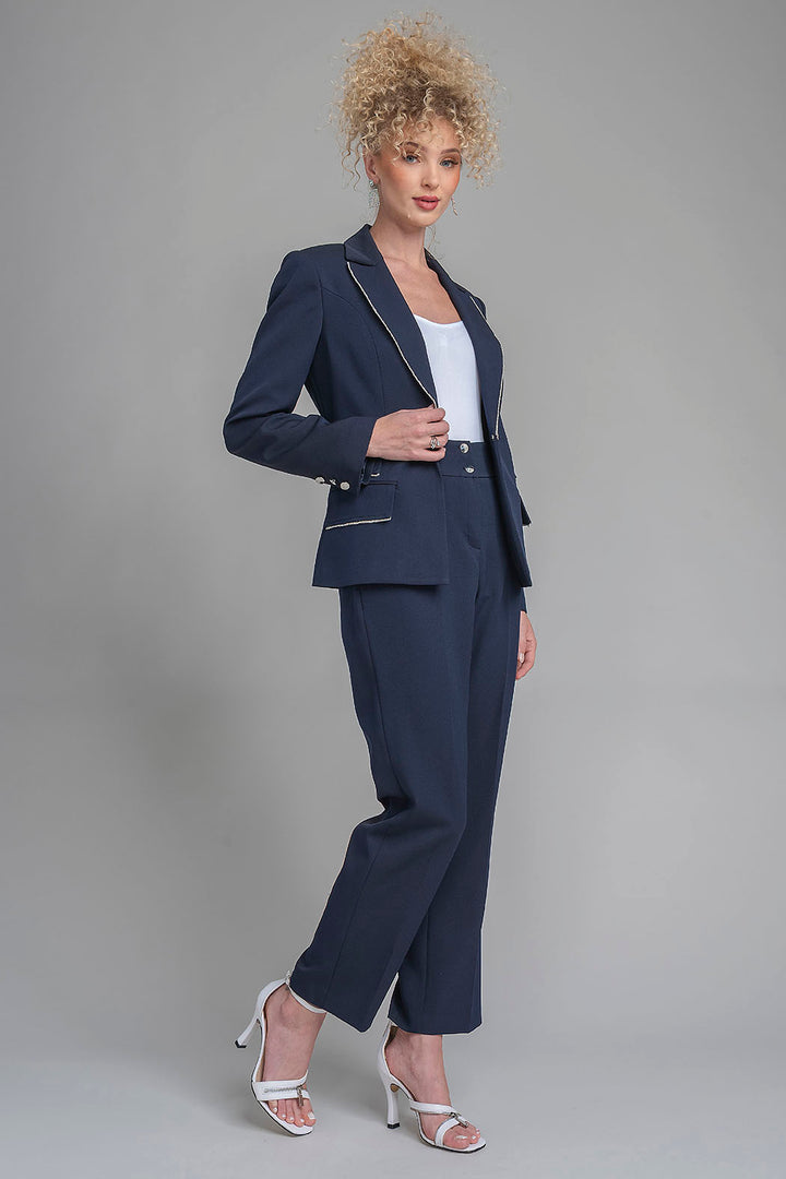 Conjunto De Pantalon Con Saco Corto