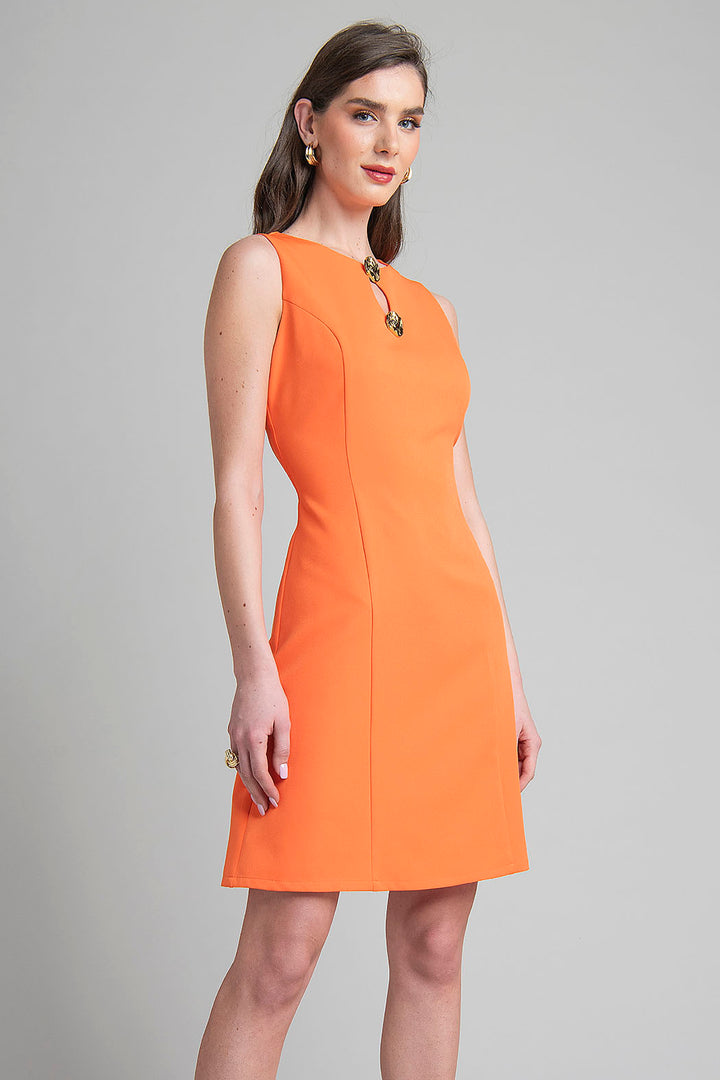 Vestido Sin Mangas Con Botones Al Frente