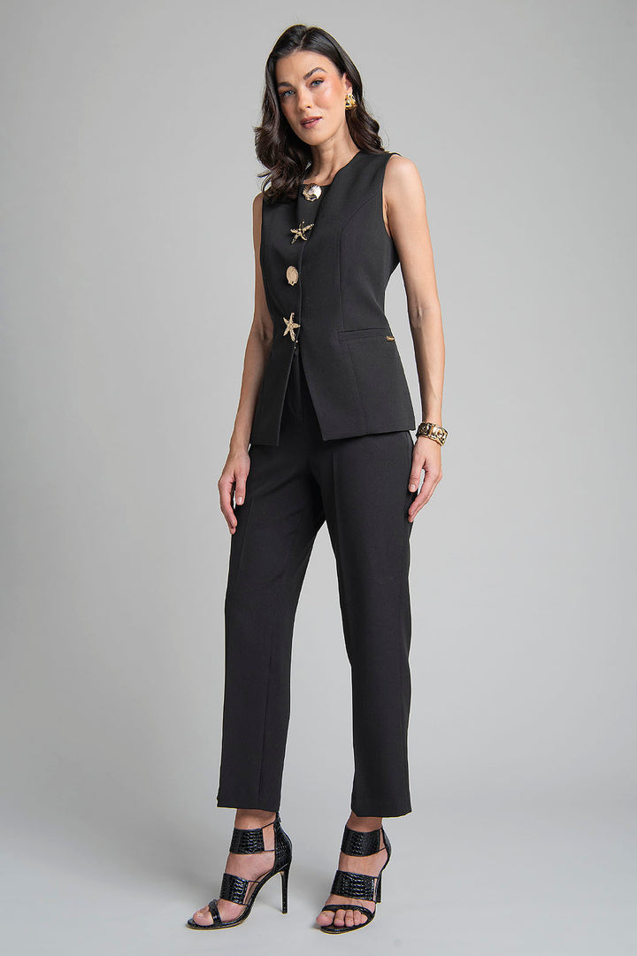 Conjunto De Pantalon Y Chaleco Con Botones Al Frente