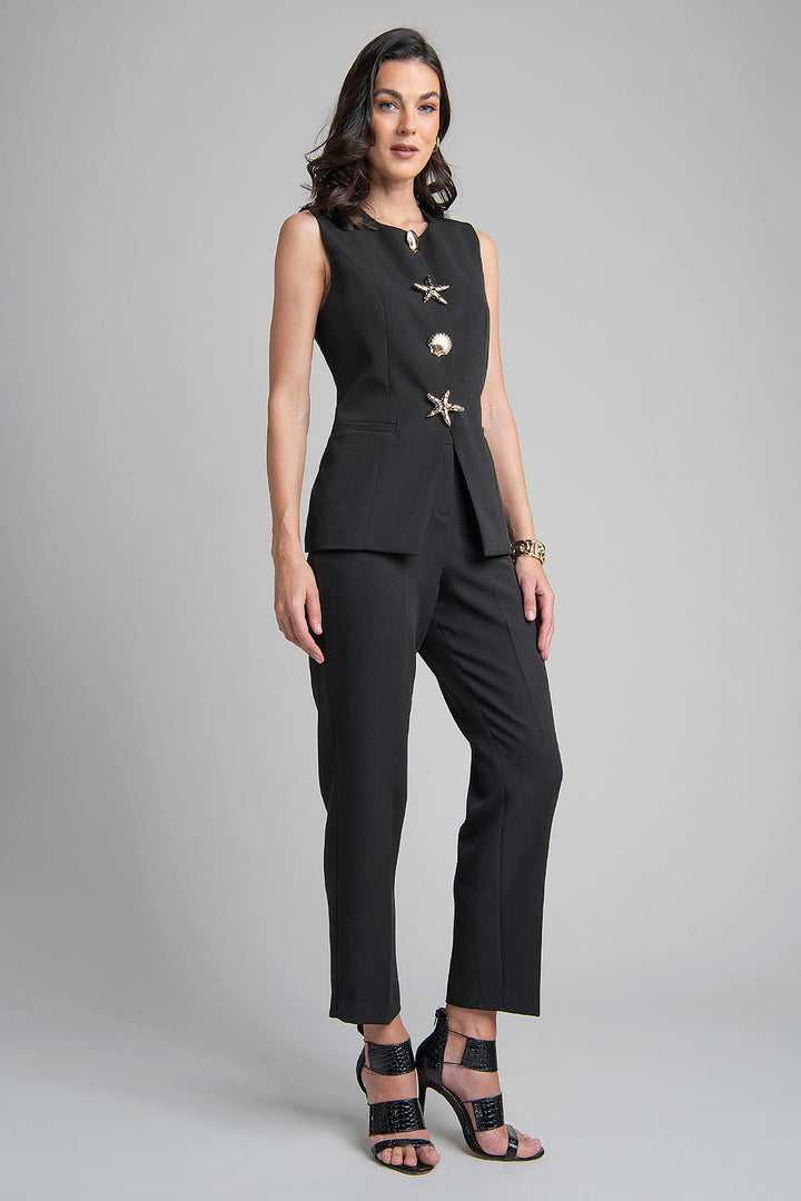Conjunto De Pantalon Y Chaleco Con Botones Al Frente