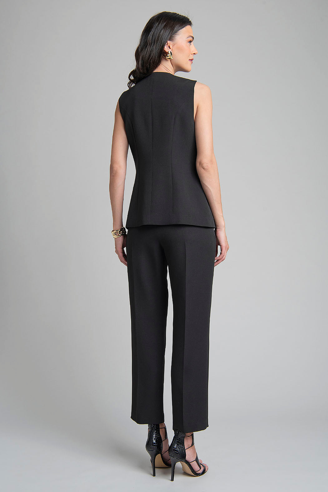 Conjunto De Pantalon Y Chaleco Con Botones Al Frente