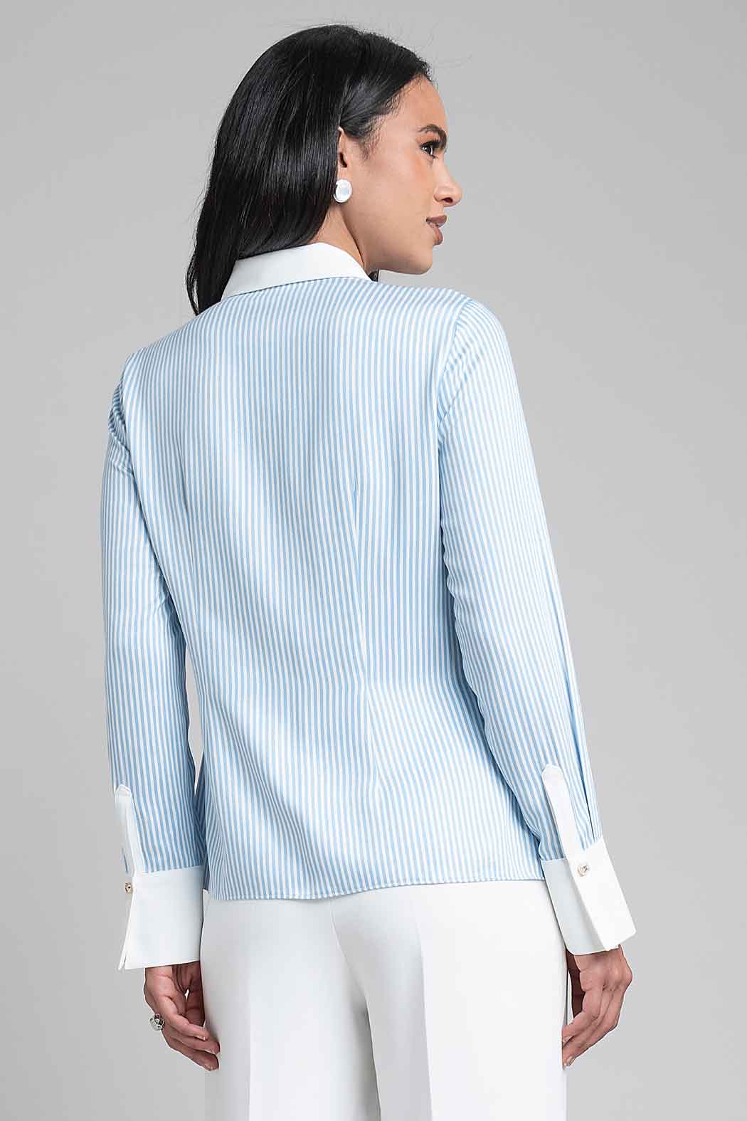 Blusa Camisera Con Estampado De Rayas