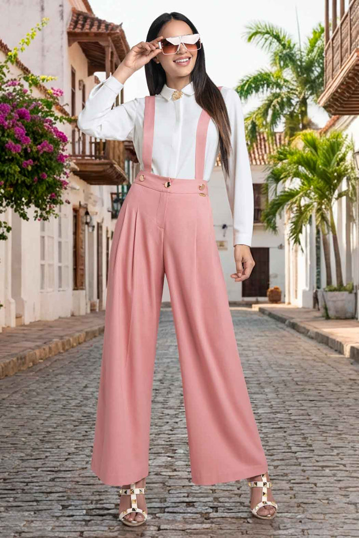 Pantalon Corte Recto Con Tirantes