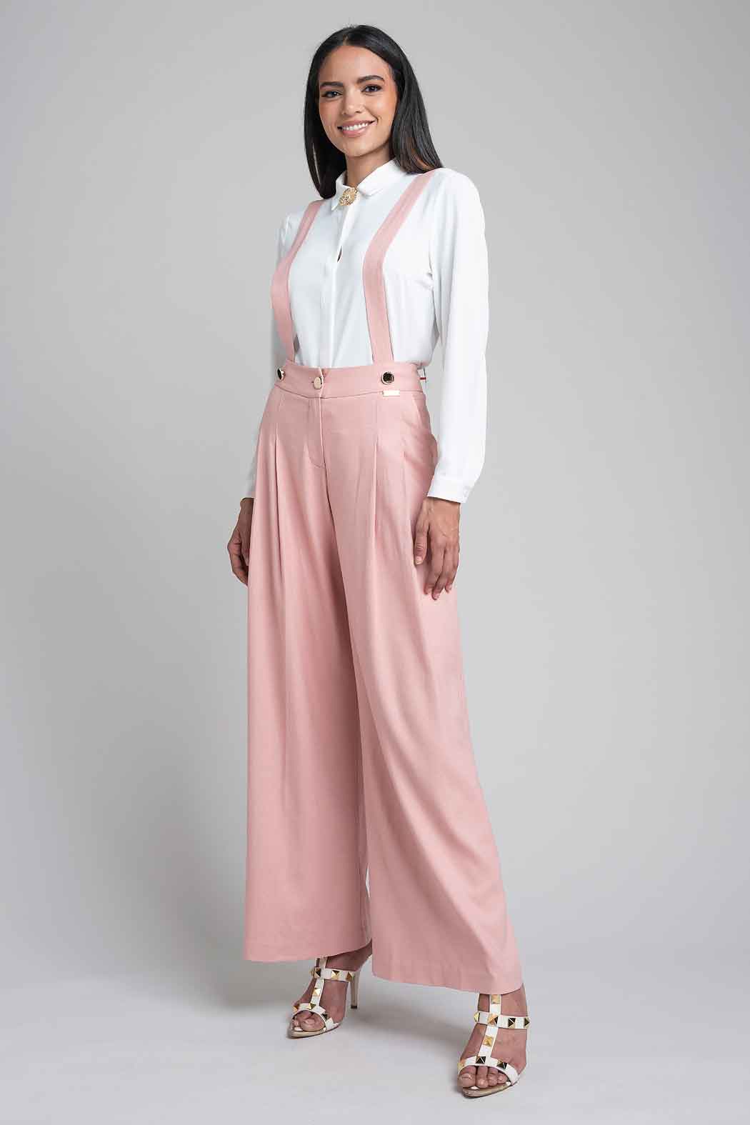 Pantalon Corte Recto Con Tirantes