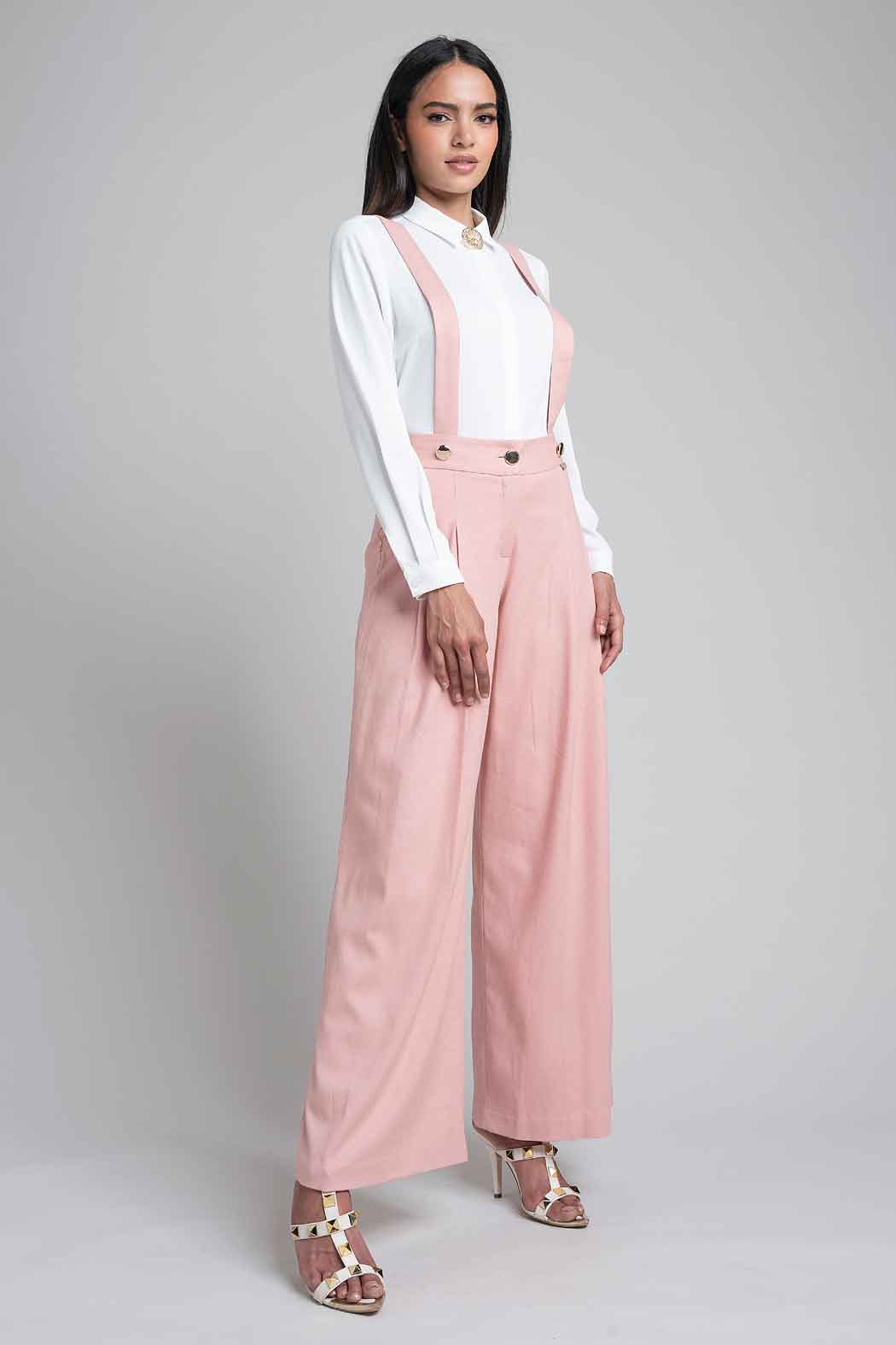 Pantalon Corte Recto Con Tirantes