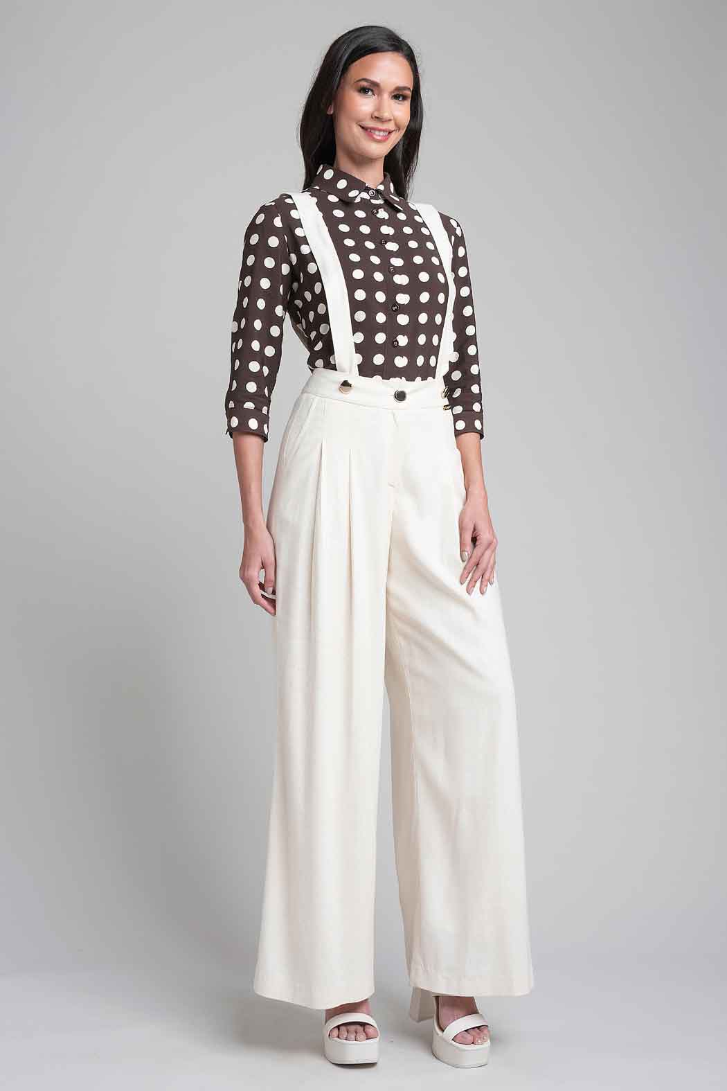 Pantalon Corte Recto Con Tirantes