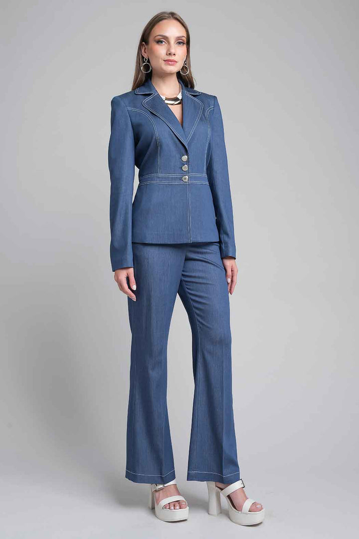 Conjunto De Pantalon Con Saco De Mezclilla
