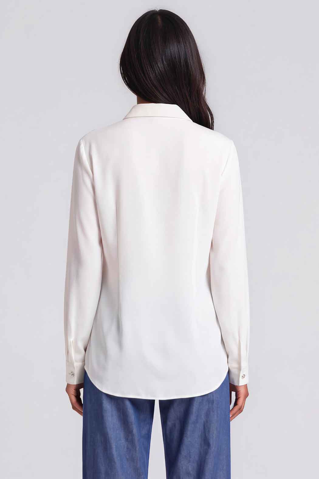 Blusa Camisera Con Corbata De Brillos