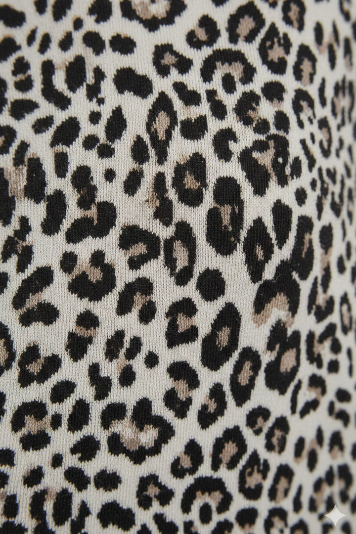 Jumpsuit De Estampado Animal Print Con Hebilla Decorativa Y Manga 3/4