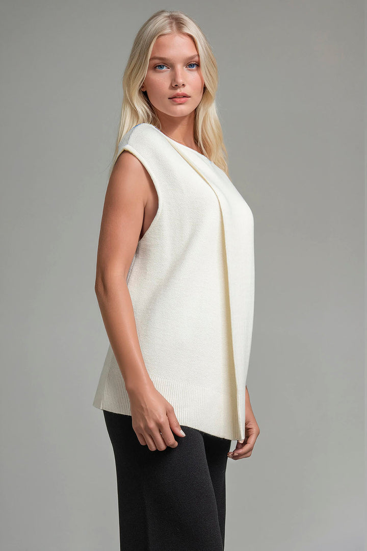 Blusa De Punto Con Abertura Al Frente