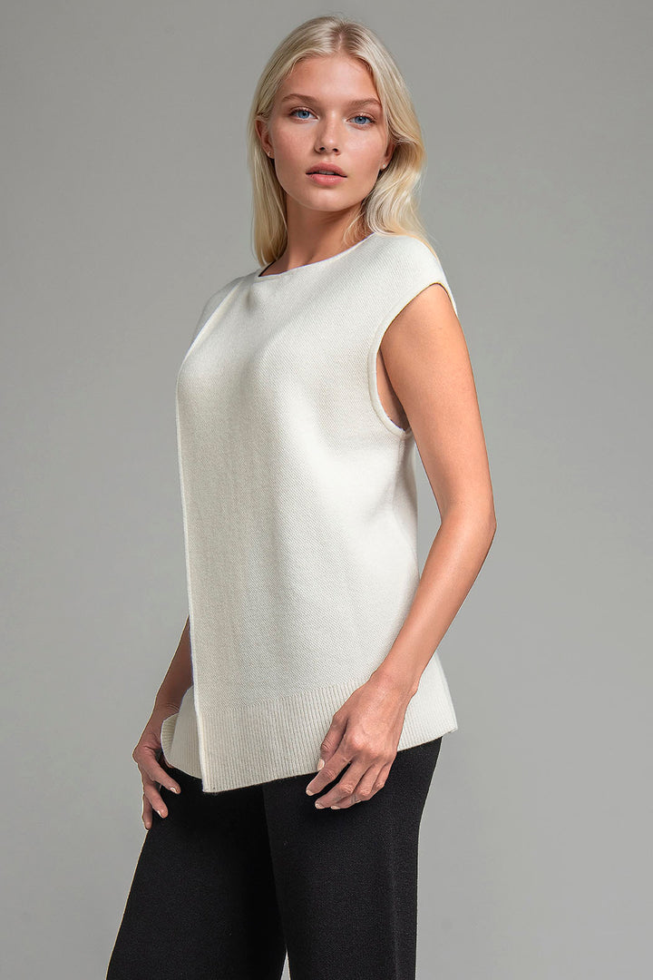 Blusa De Punto Con Abertura Al Frente