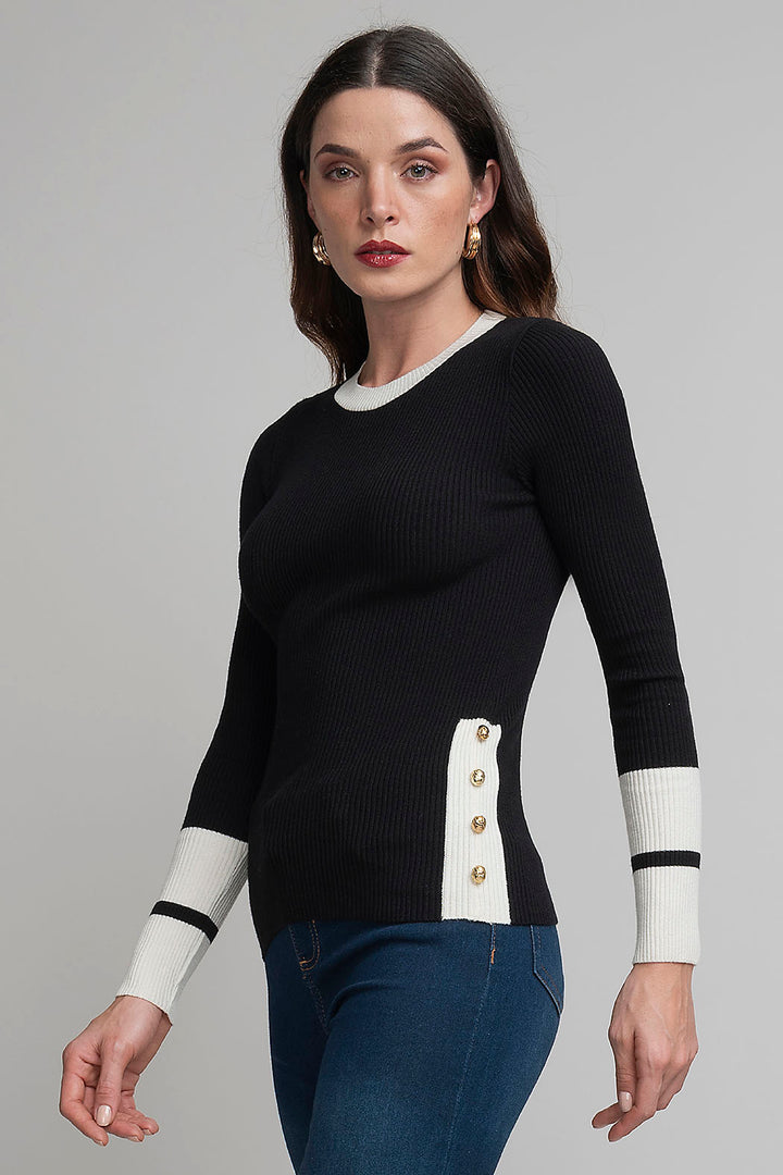 Sueter De Punto Con Botones En Costado