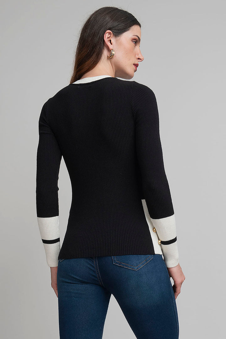 Sueter De Punto Con Botones En Costado