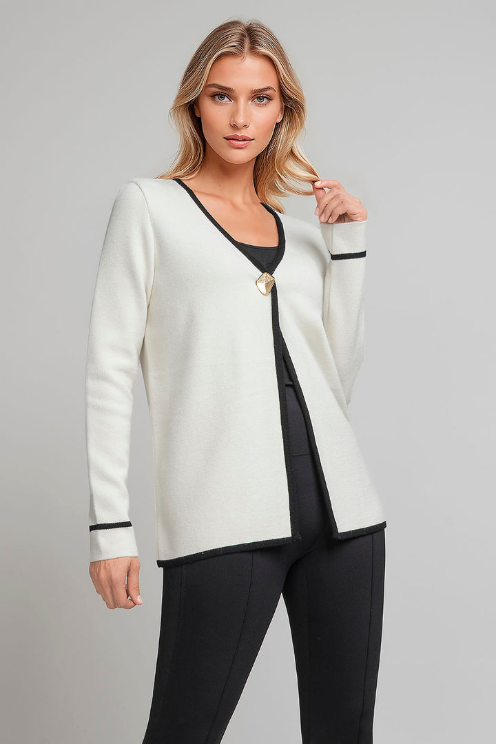 Suéter De Punto Con Botón Dorado