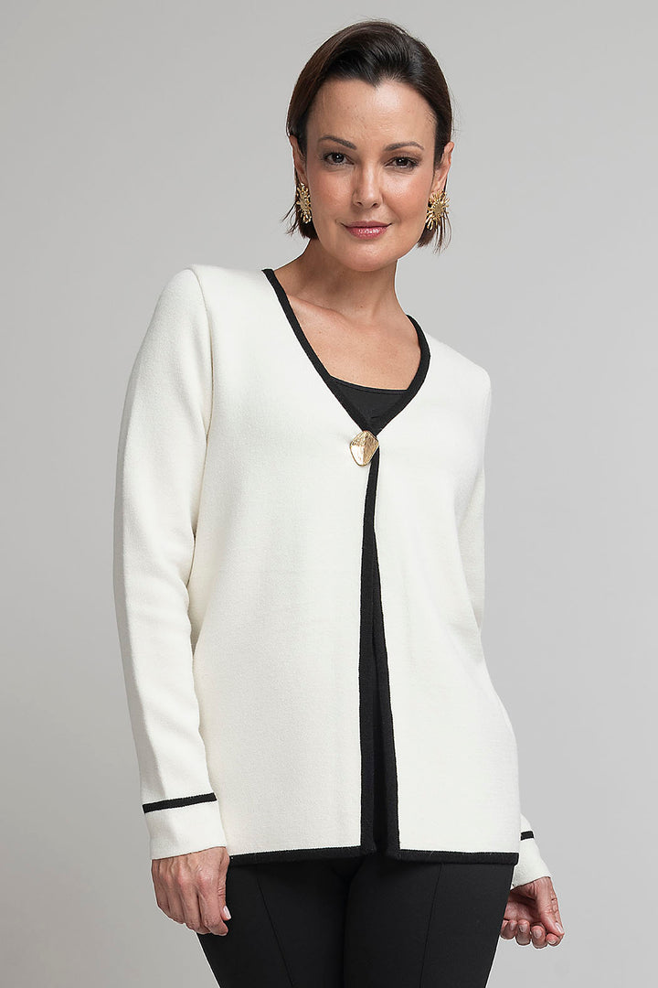 Suéter De Punto Con Botón Dorado