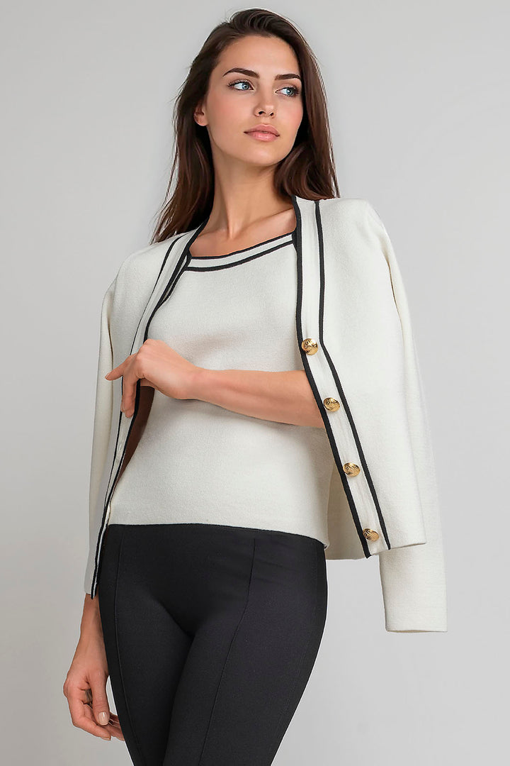 Suéter De Punto Con Botones