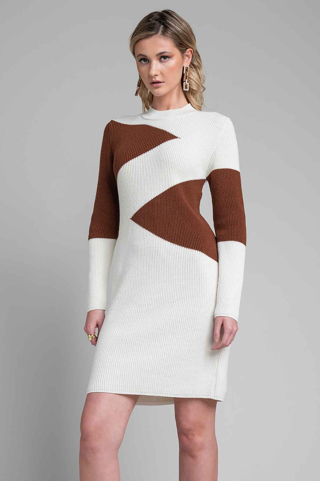 Vestido De Punto Con Estampado