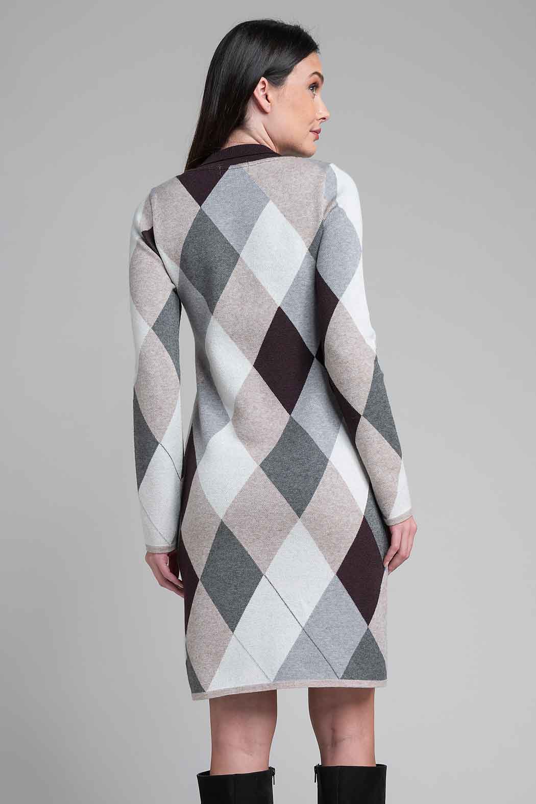 Vestido De Punto Con Estampado Geometrico