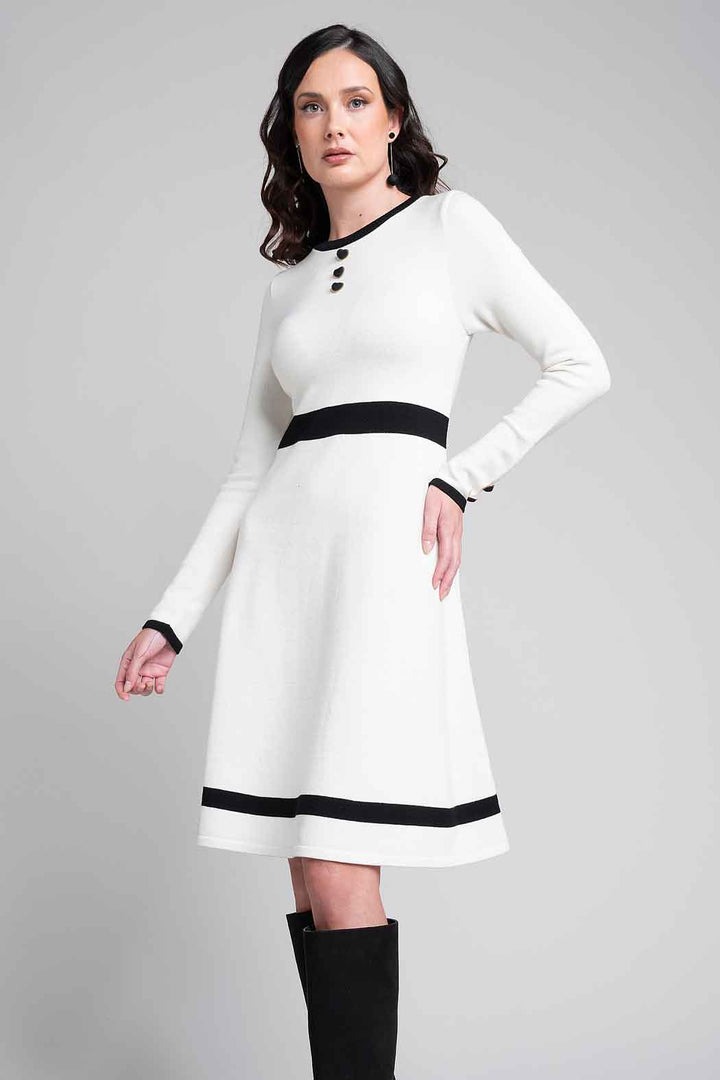 Vestido De Punto Con Manga Larga