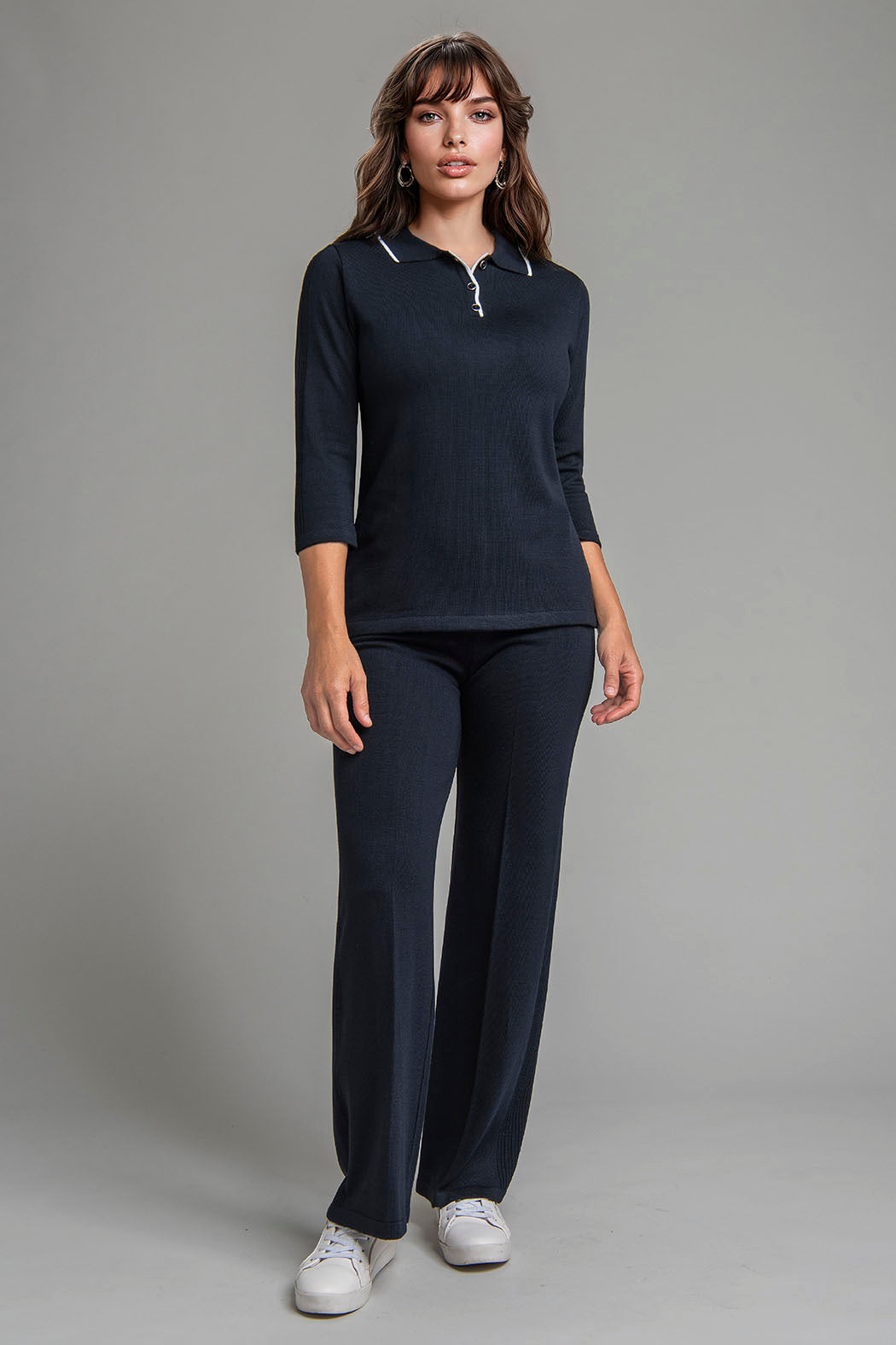 Conjunto De Punto Con Blusa Y Manga 3/4