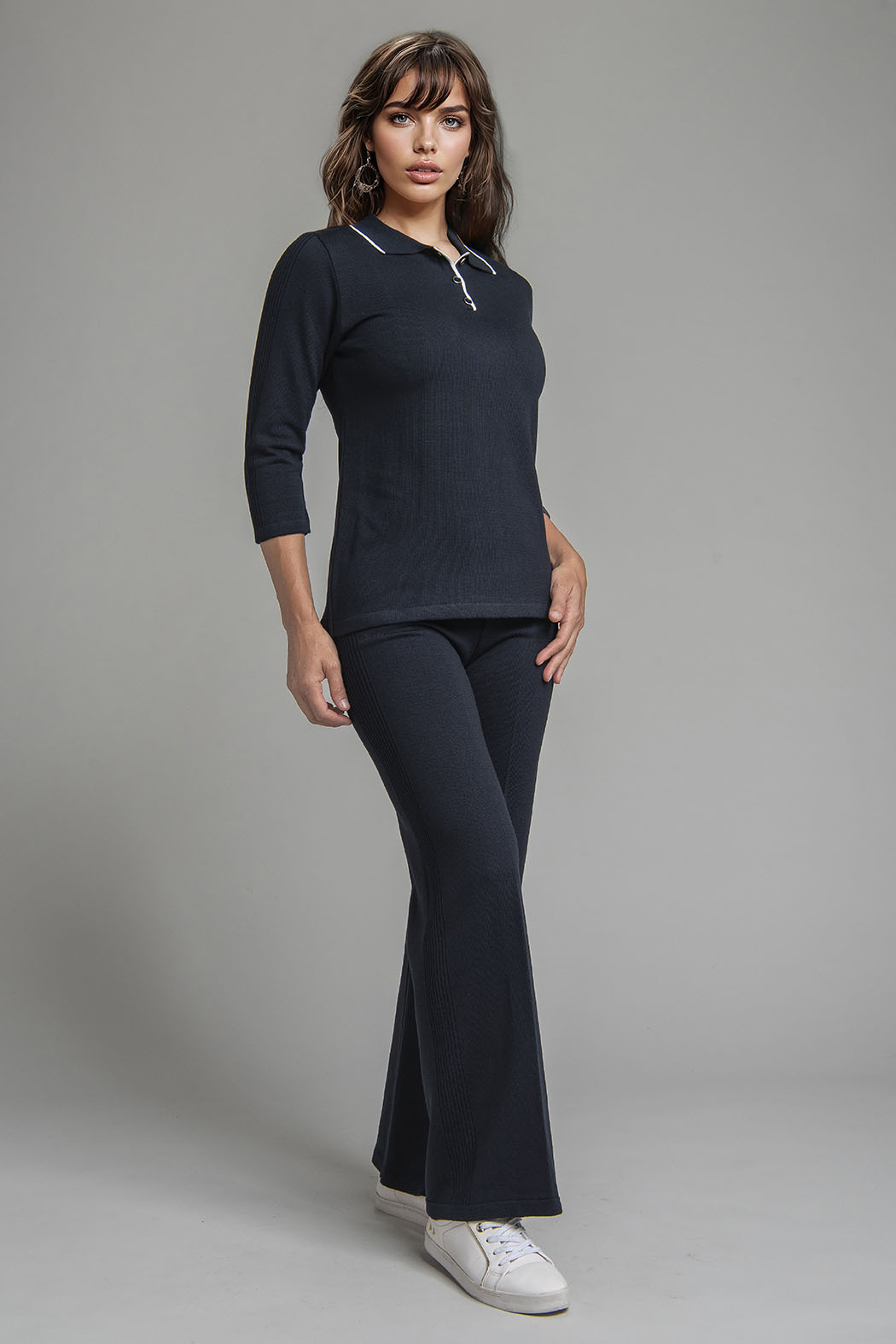 Conjunto De Punto Con Blusa Y Manga 3/4