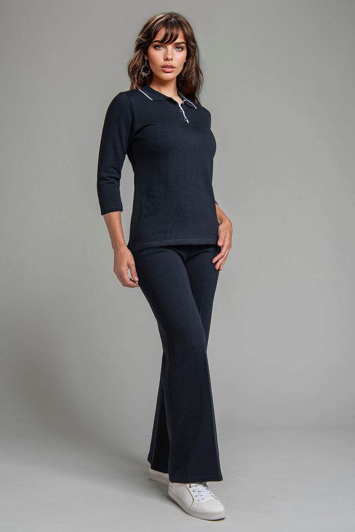 Conjunto De Punto Con Blusa Y Manga 3/4