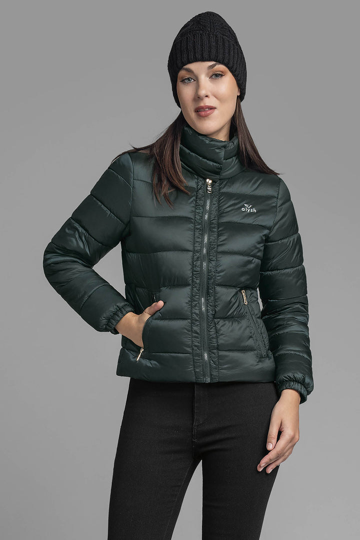 Chamarra Empacable Con Cuello Alto