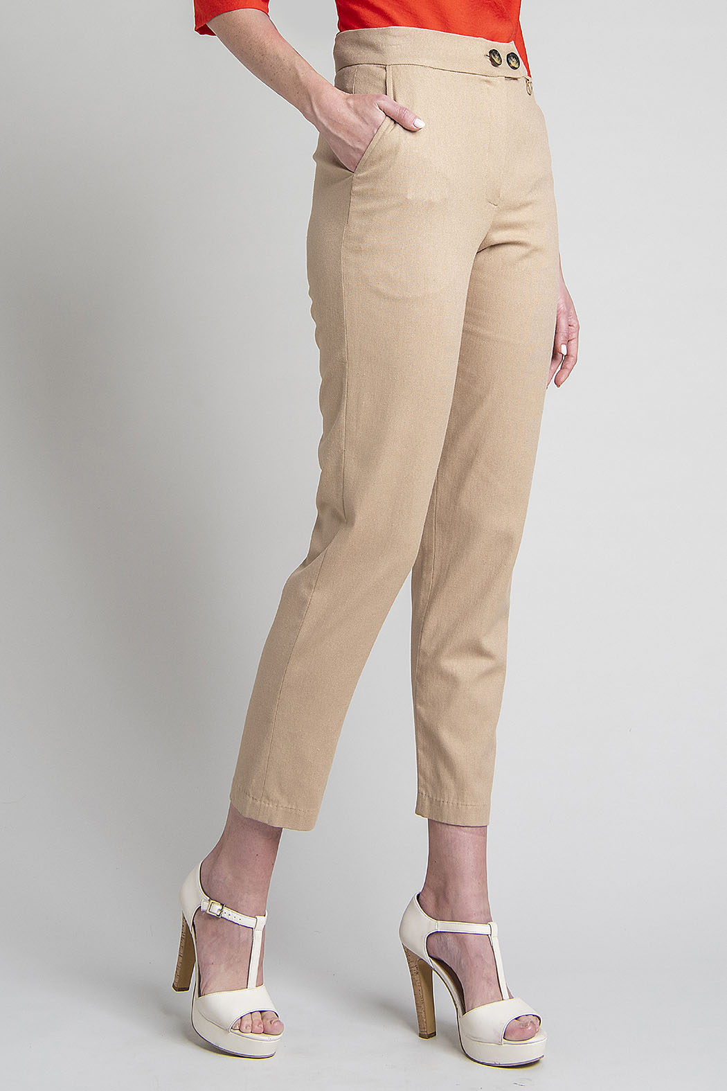Pantalon De Vestir Con Boton